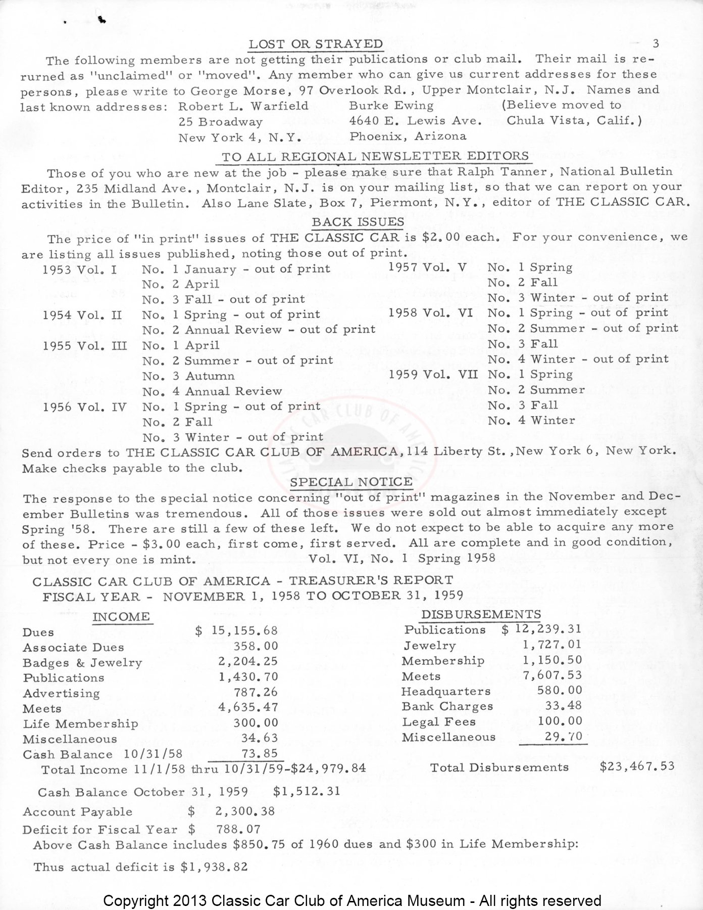 CCCA Bulletin — February 1960, page 3 of 12