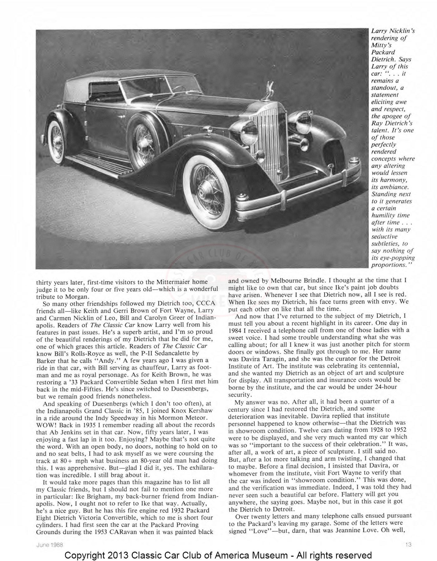 The Classic Car — Summer 1988, page 15 of 52