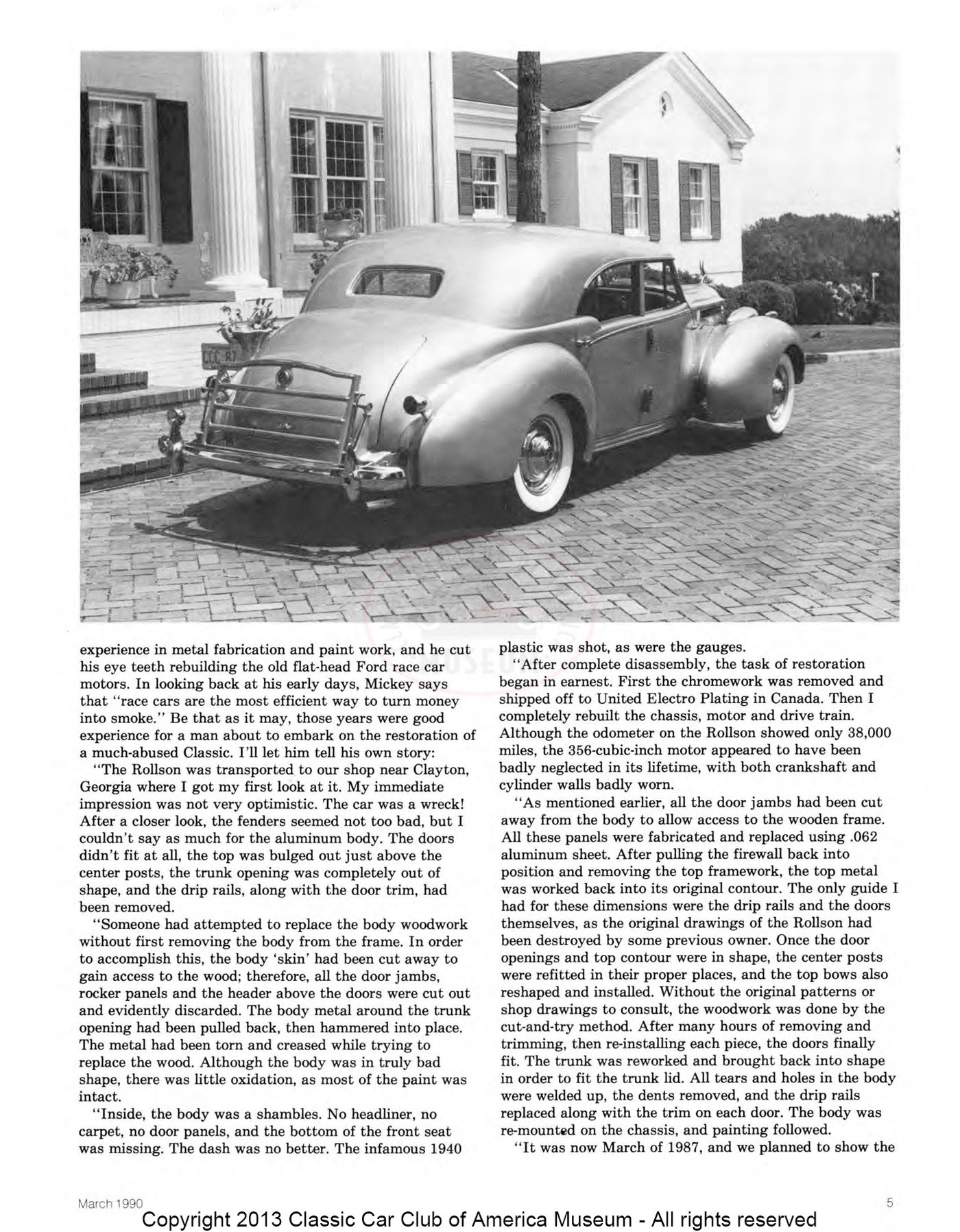 The Classic Car — Spring 1990, page 7 of 52