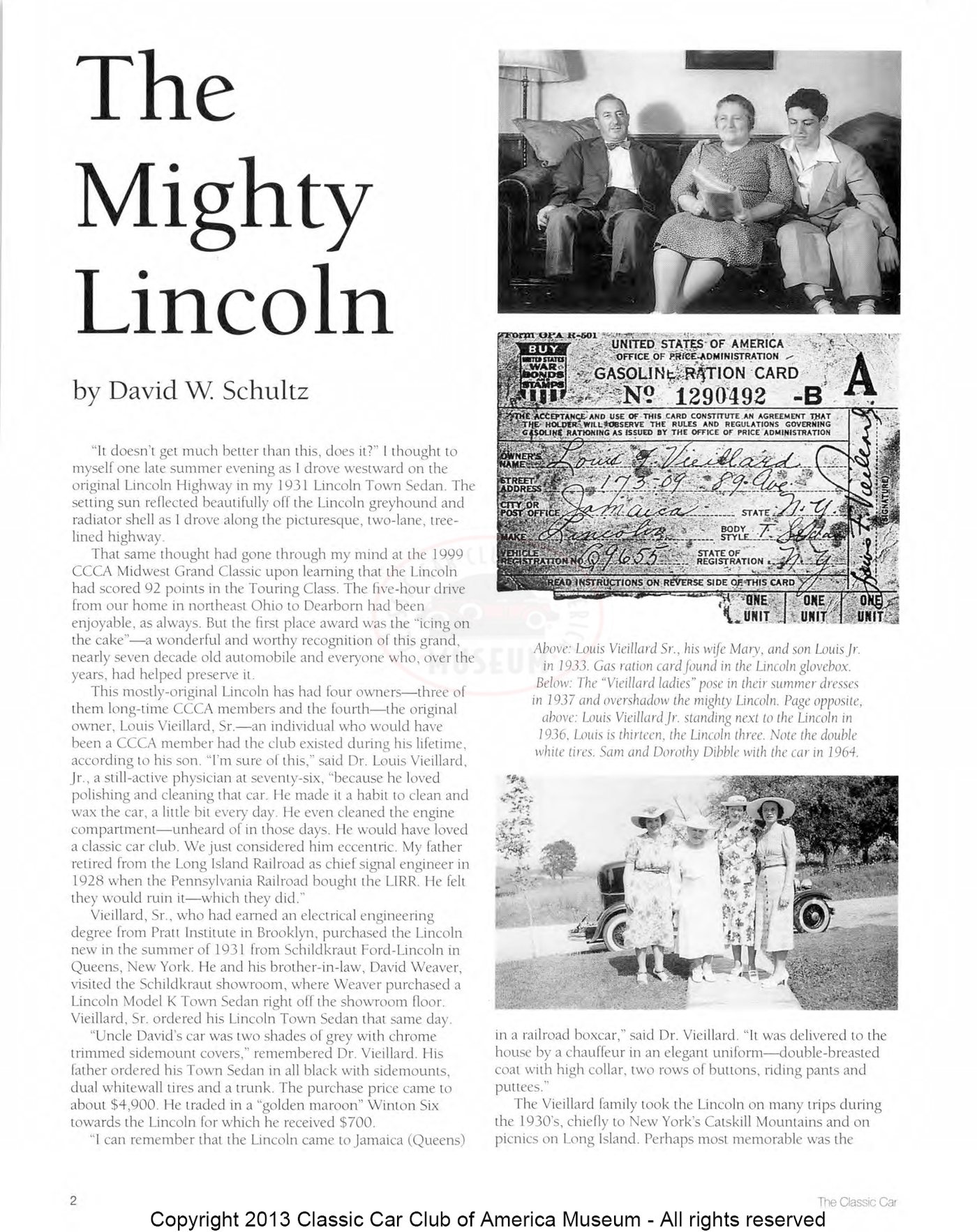 The Classic Car — Spring 2000, page 4 of 52