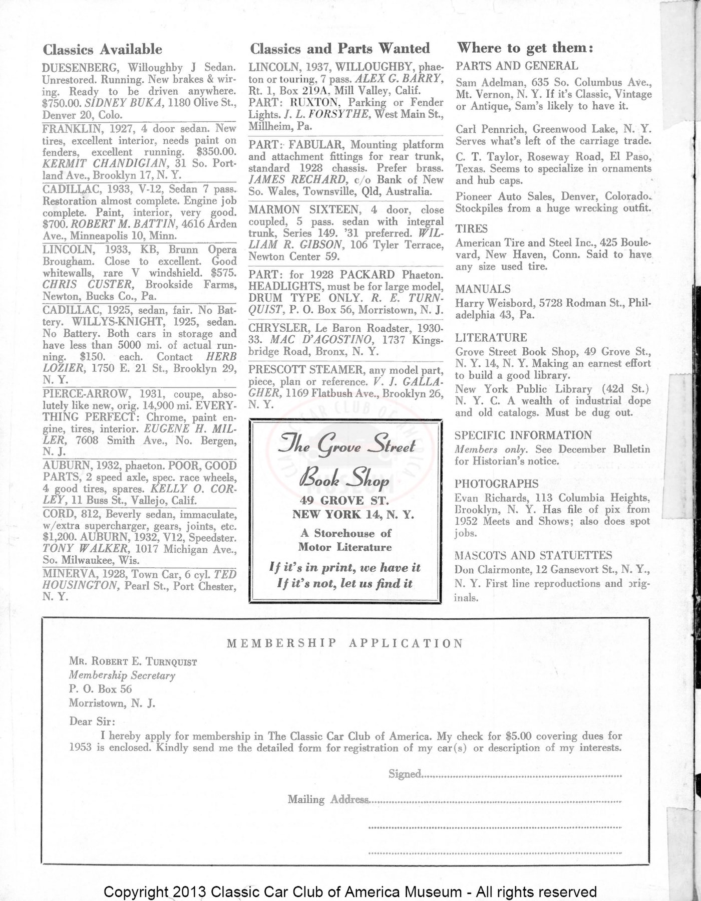 The Classic Car — January 1953, page 8 of 8