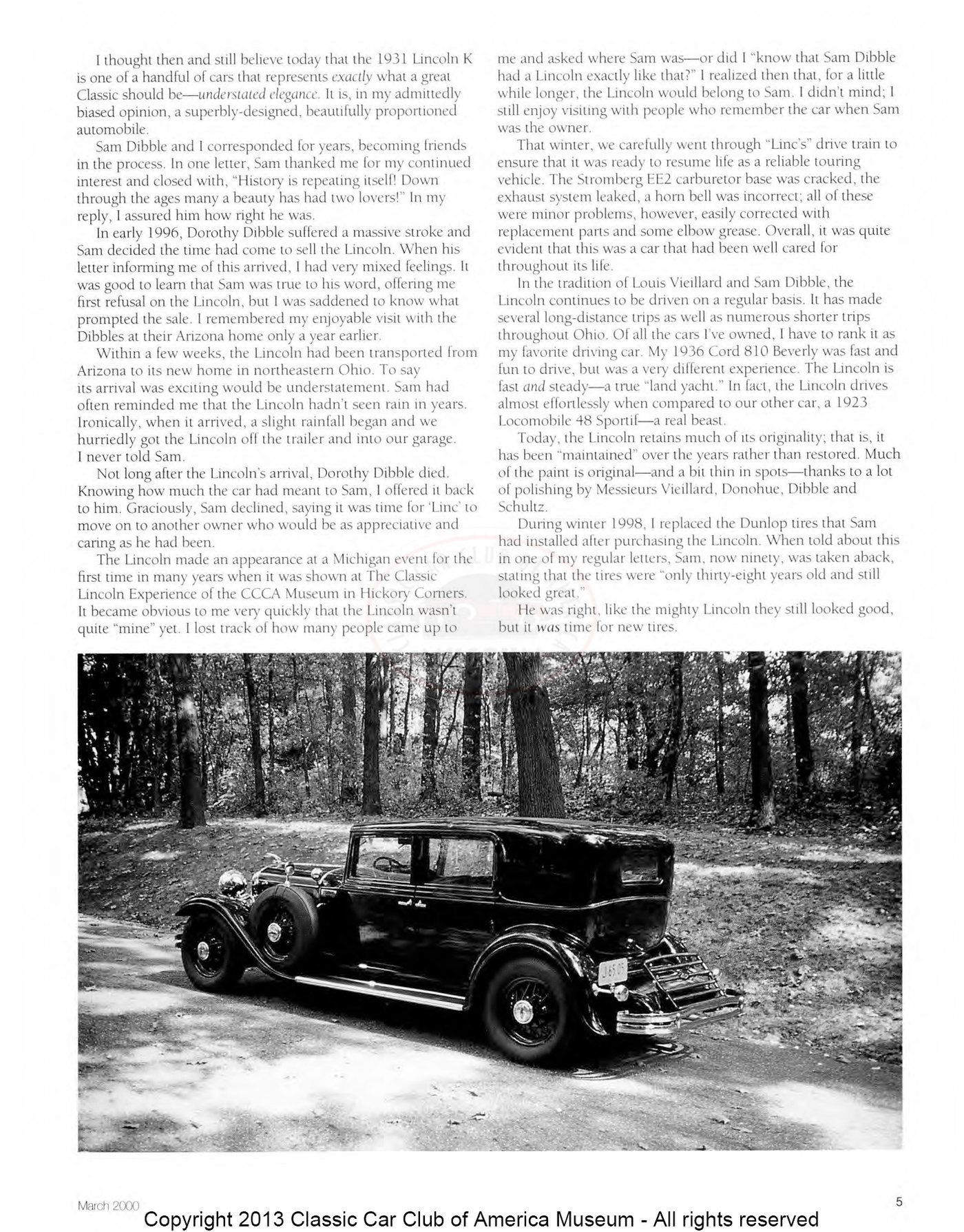 The Classic Car — Spring 2000, page 7 of 52