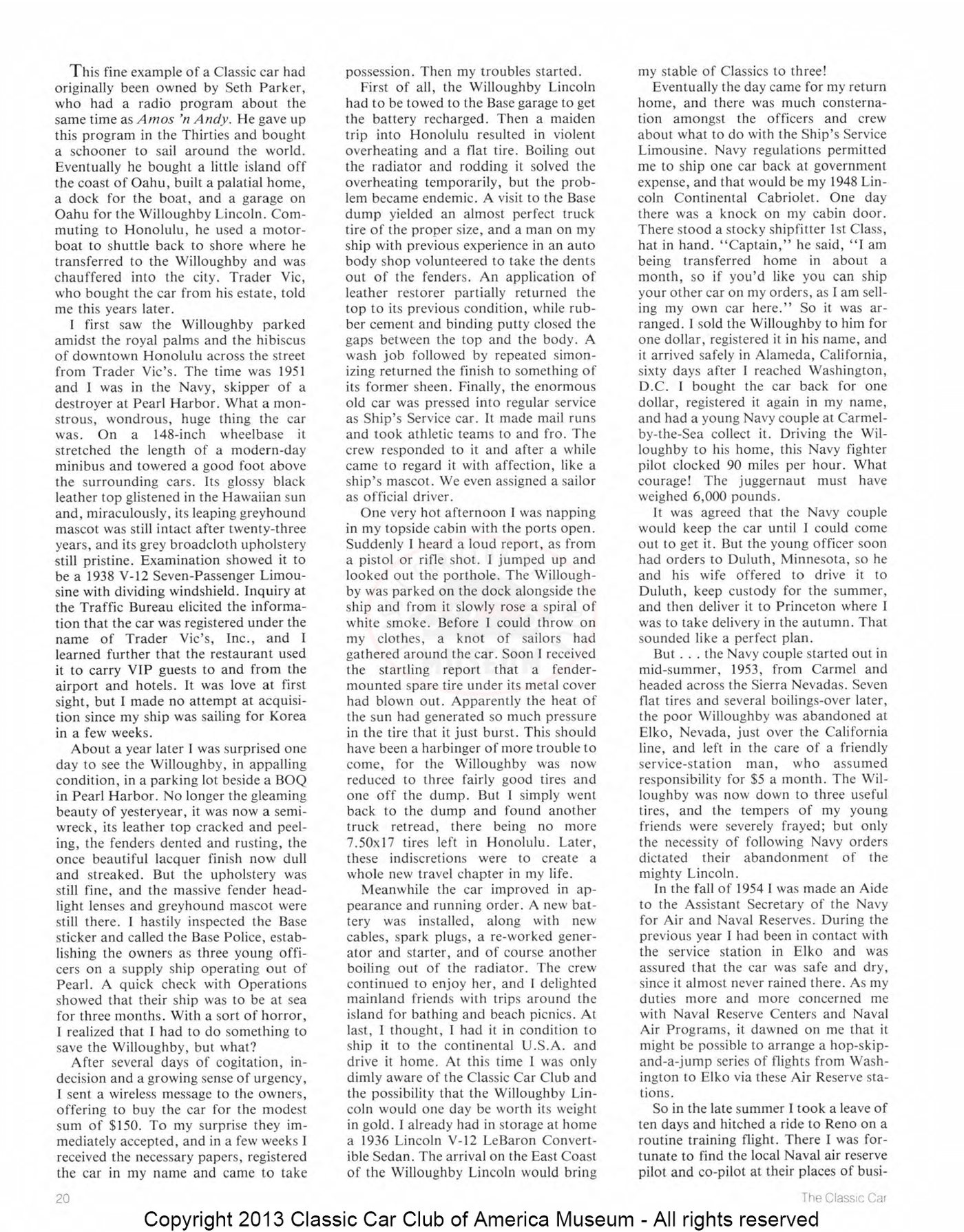 The Classic Car — Summer 1988, page 22 of 52