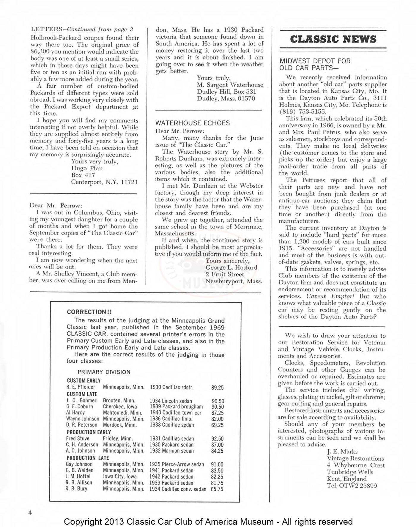 The Classic Car — Spring 1970, page 6 of 52