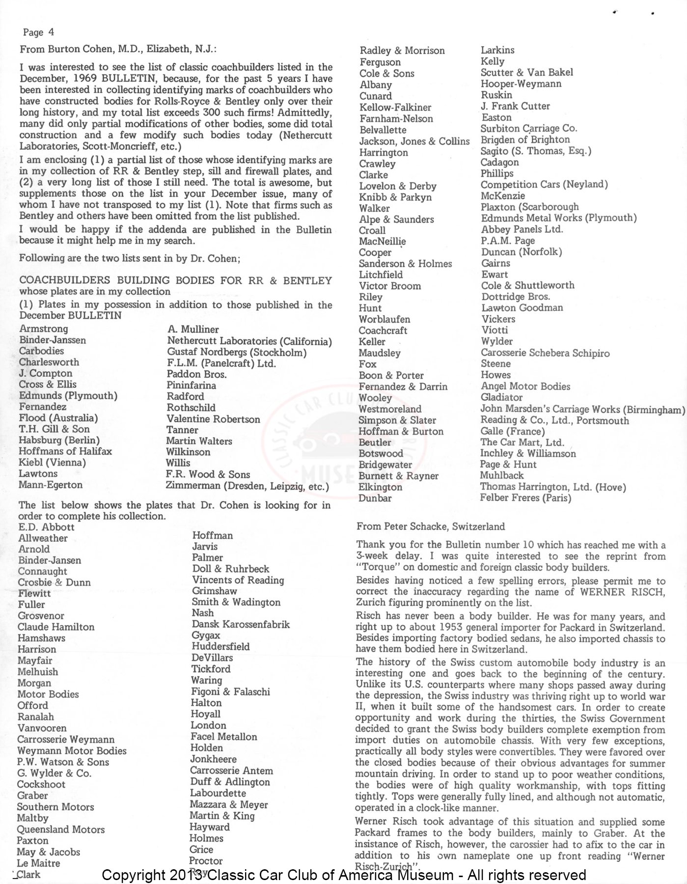 CCCA Bulletin — January 1970, page 4 of 14