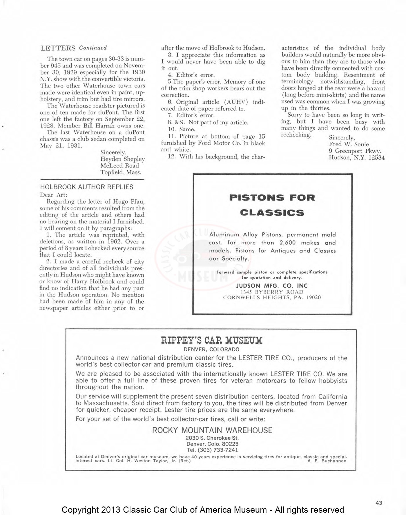 The Classic Car — Spring 1970, page 45 of 52