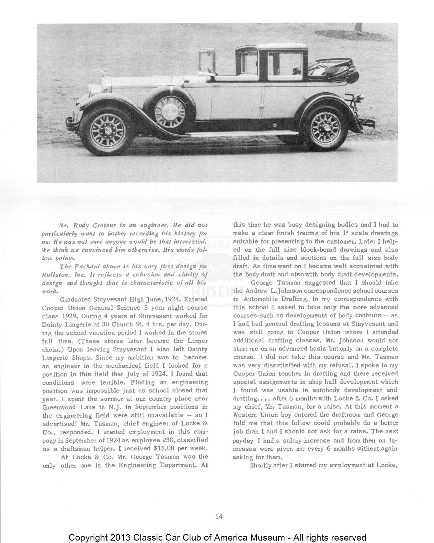 The Classic Car — Spring 1960, page 16 of 55