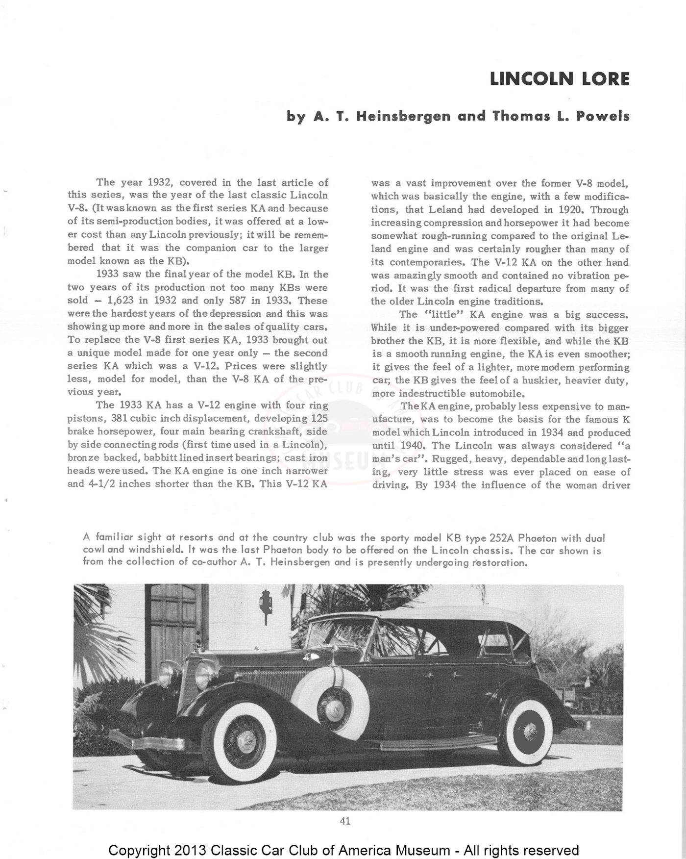 The Classic Car — Spring 1960, page 42 of 55