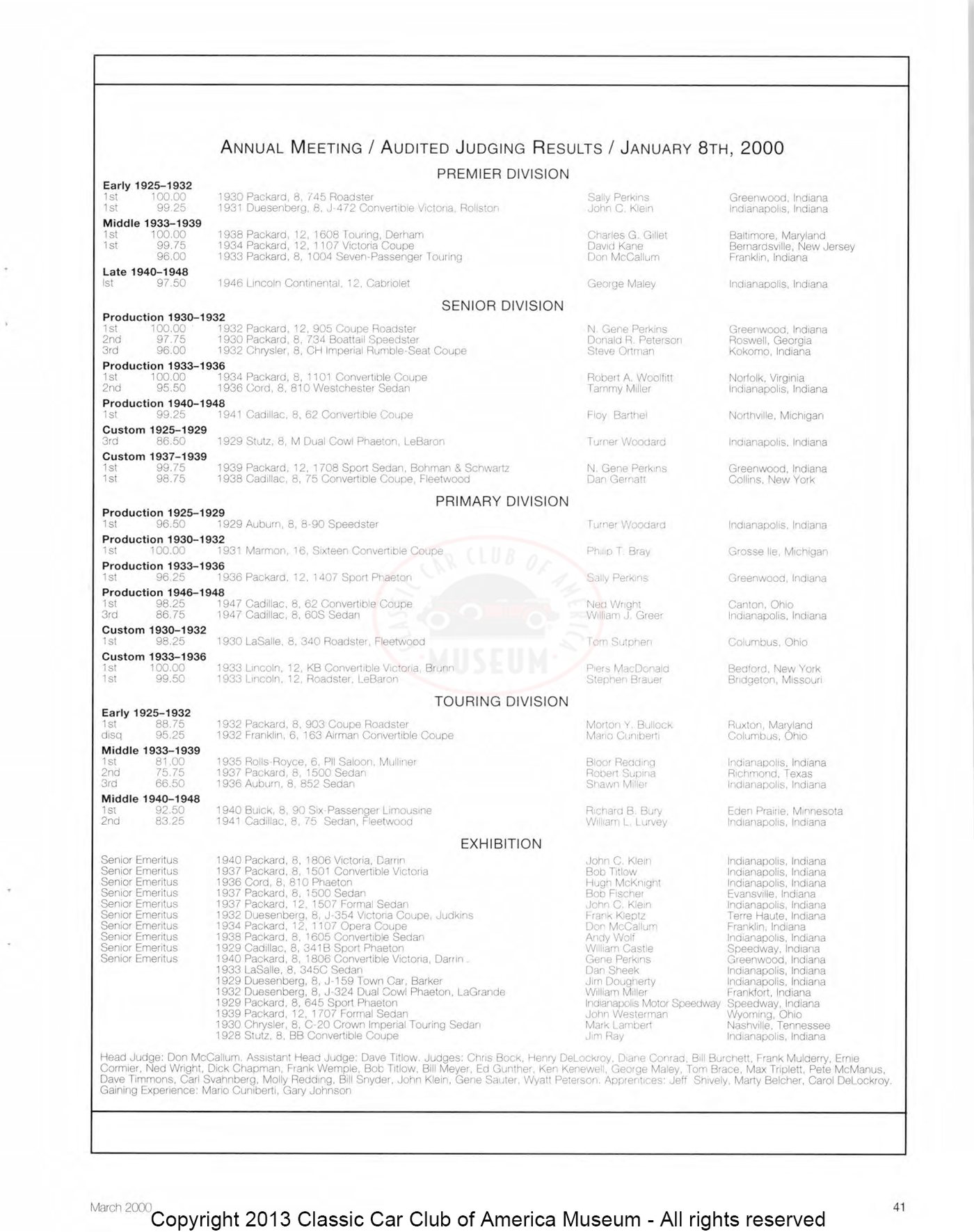 The Classic Car — Spring 2000, page 43 of 52