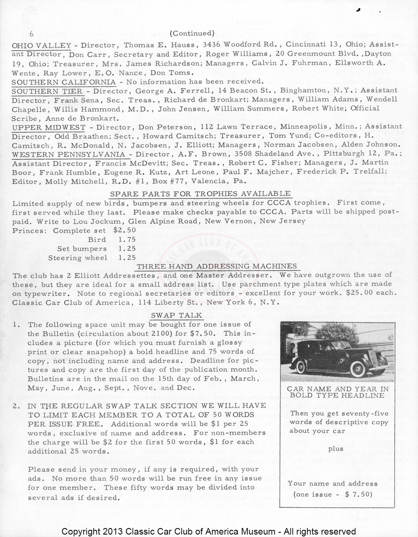 CCCA Bulletin — February 1960, page 6 of 12