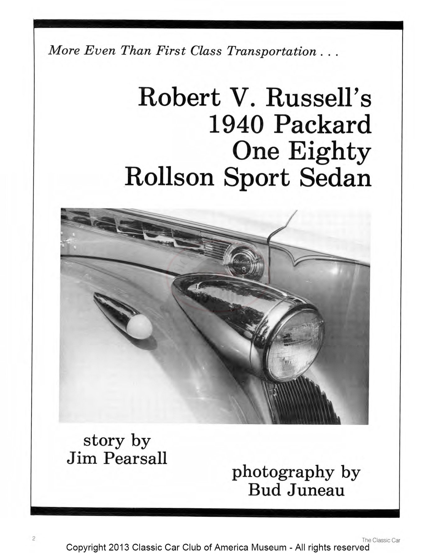 The Classic Car — Spring 1990, page 4 of 52