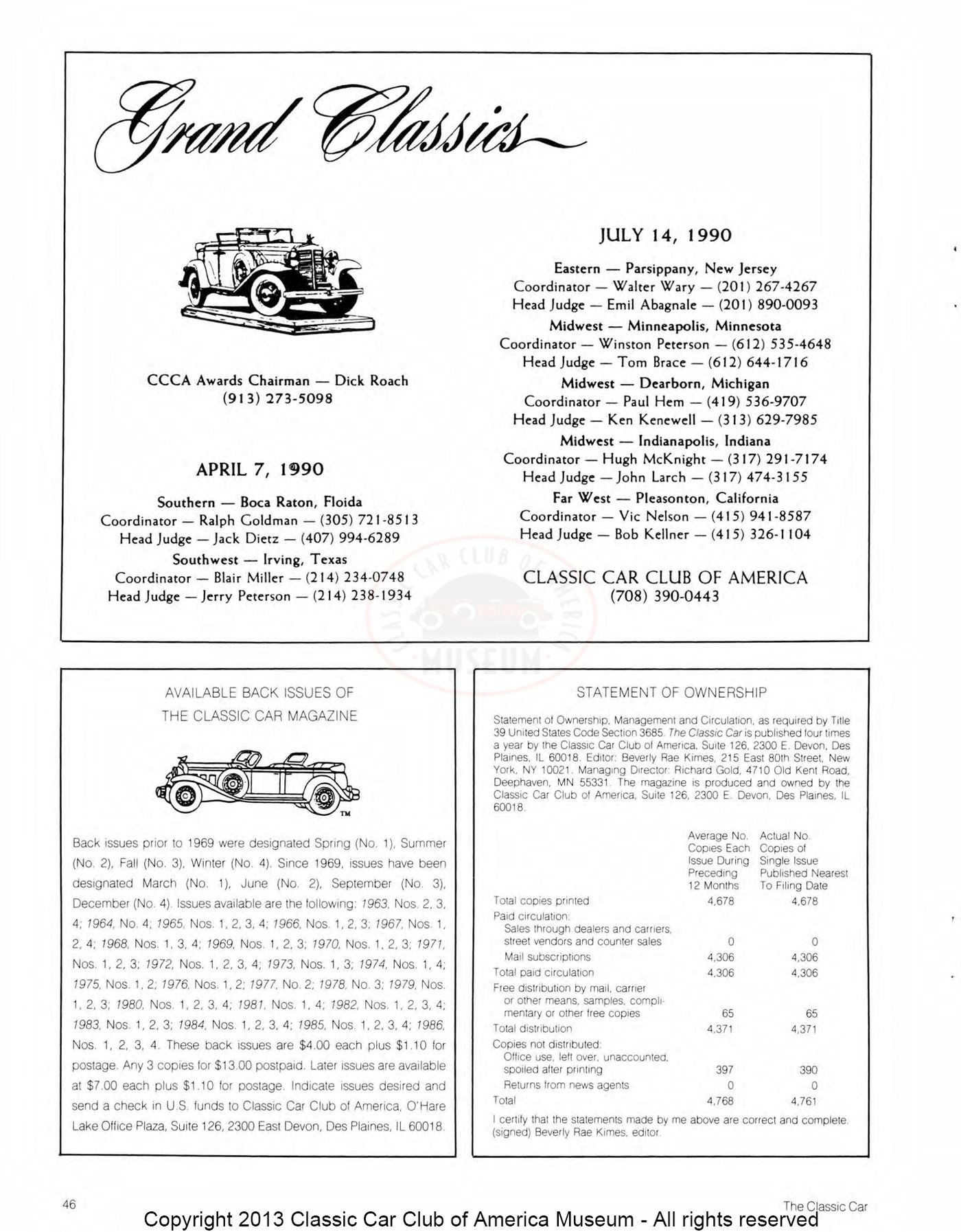 The Classic Car — Spring 1990, page 48 of 52