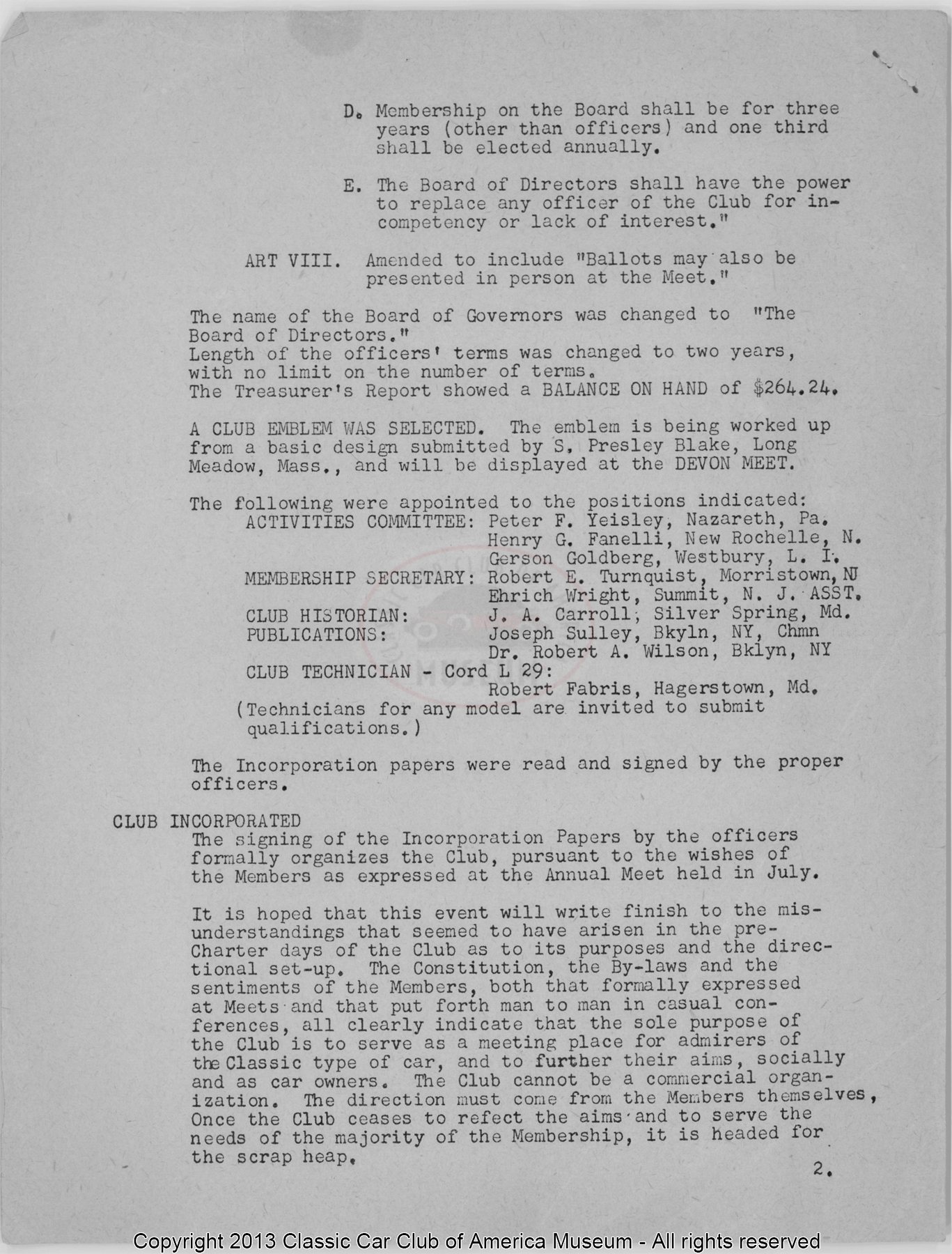 CCCA Bulletin — October 1952, page 2 of 5