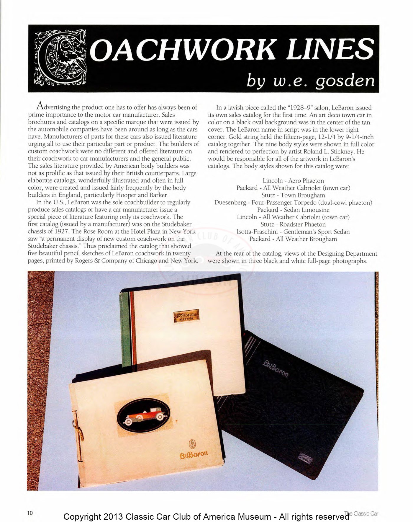 The Classic Car — Spring 2000, page 12 of 52