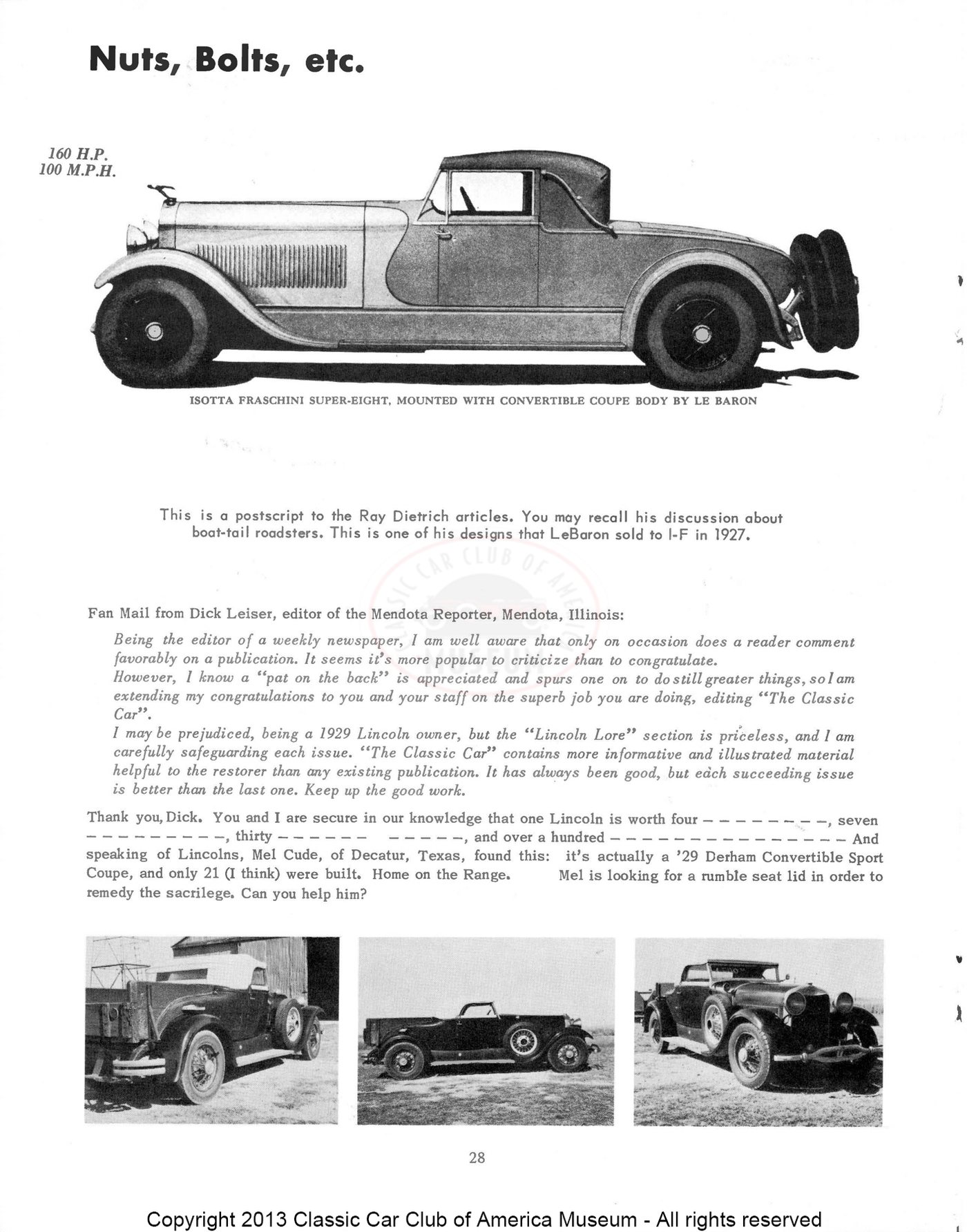 The Classic Car — Spring 1960, page 29 of 55