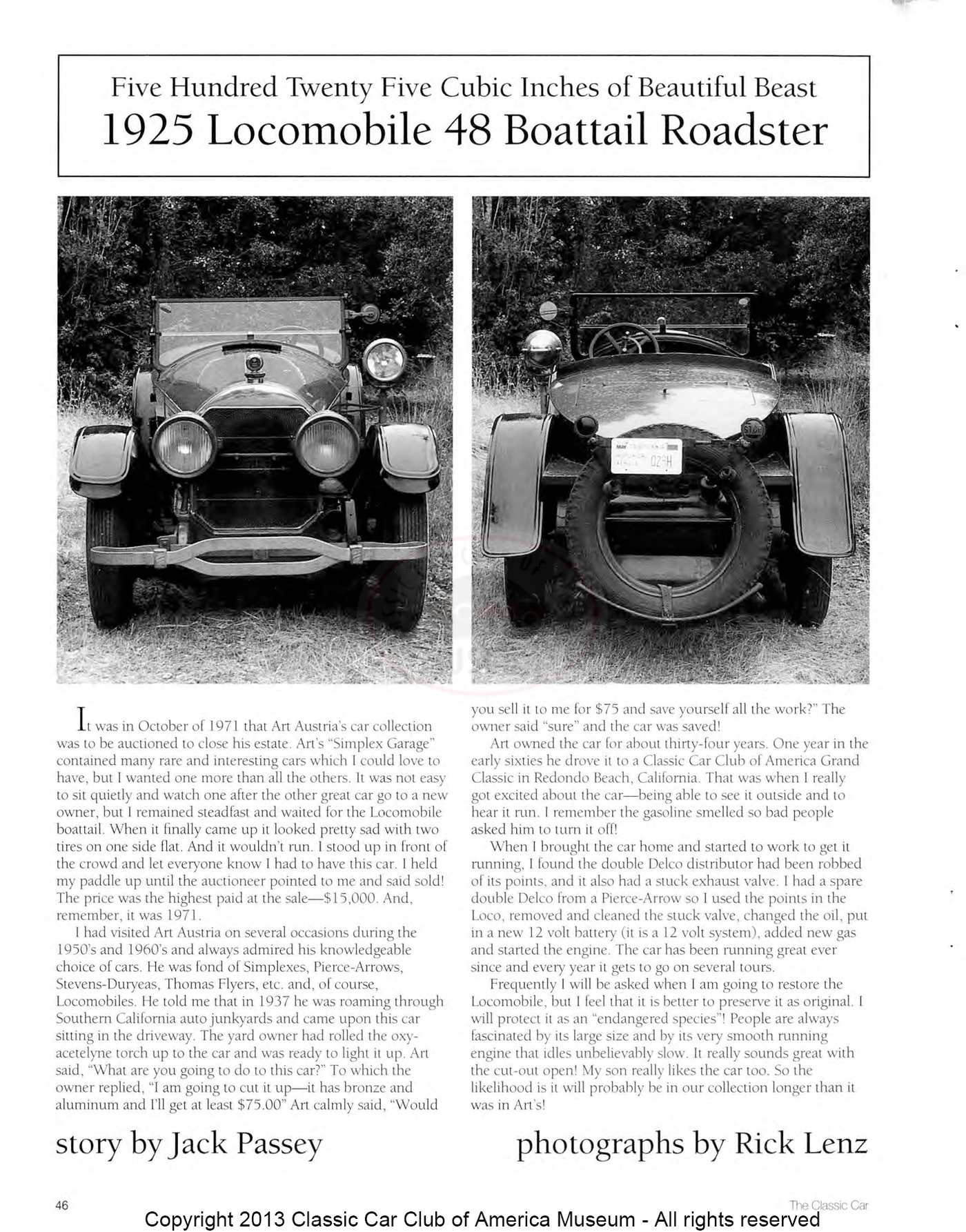 The Classic Car — Spring 2000, page 48 of 52