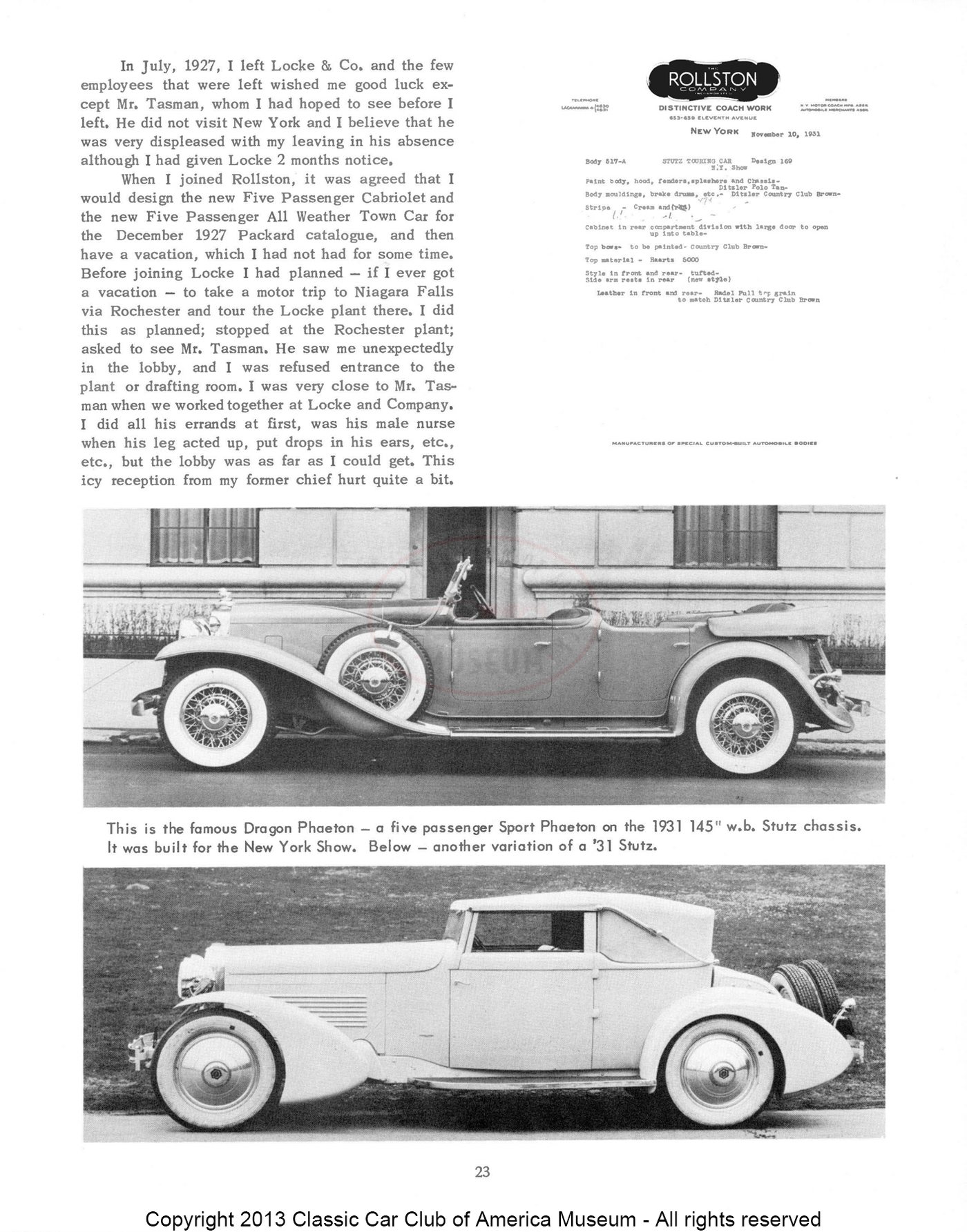 The Classic Car — Spring 1960, page 25 of 55