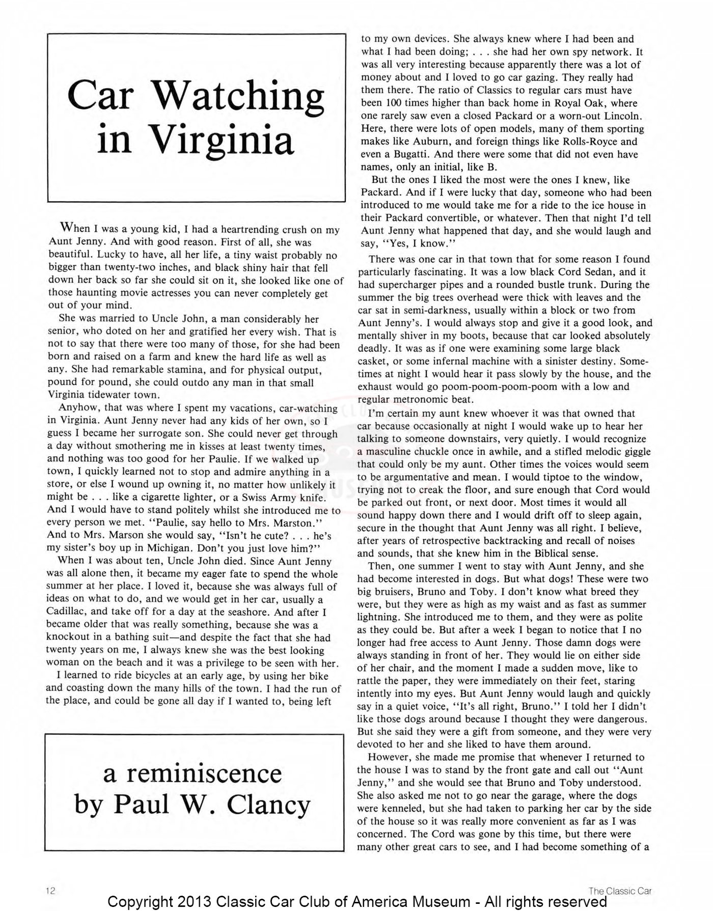The Classic Car — Spring 1990, page 14 of 52