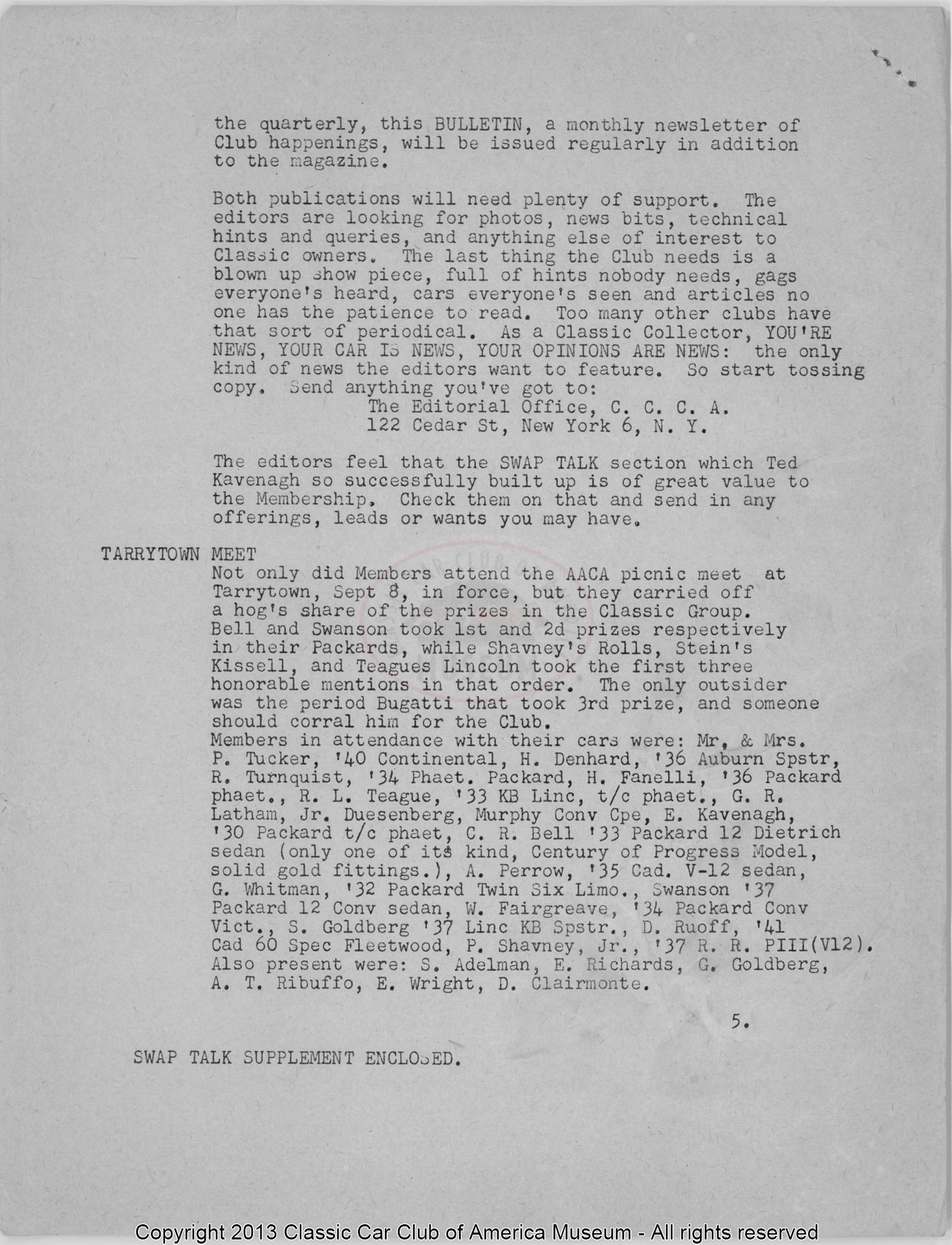 CCCA Bulletin — October 1952, page 5 of 5