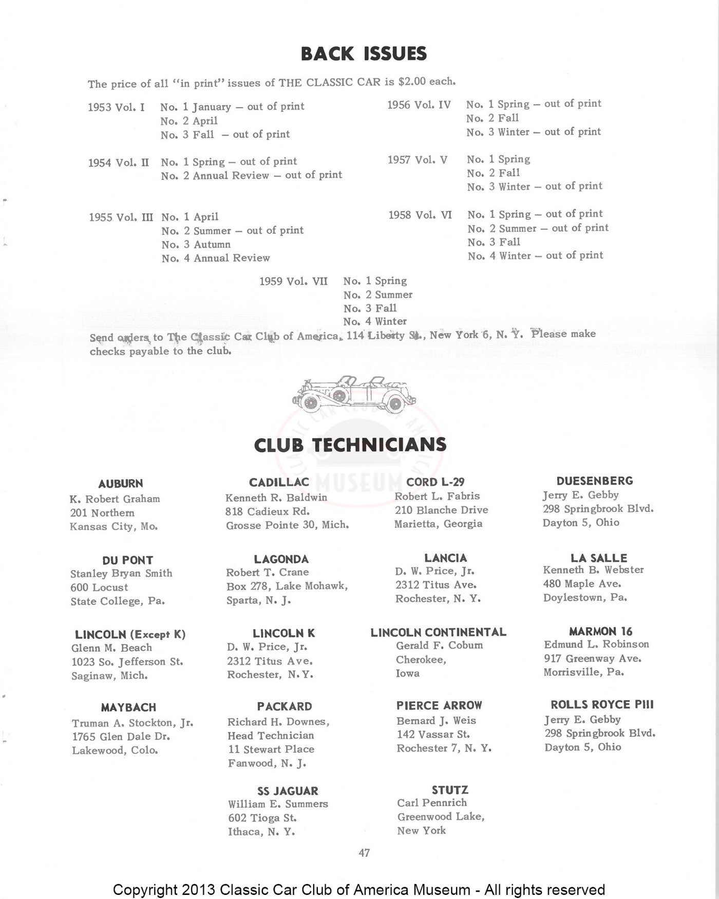 The Classic Car — Spring 1960, page 48 of 55