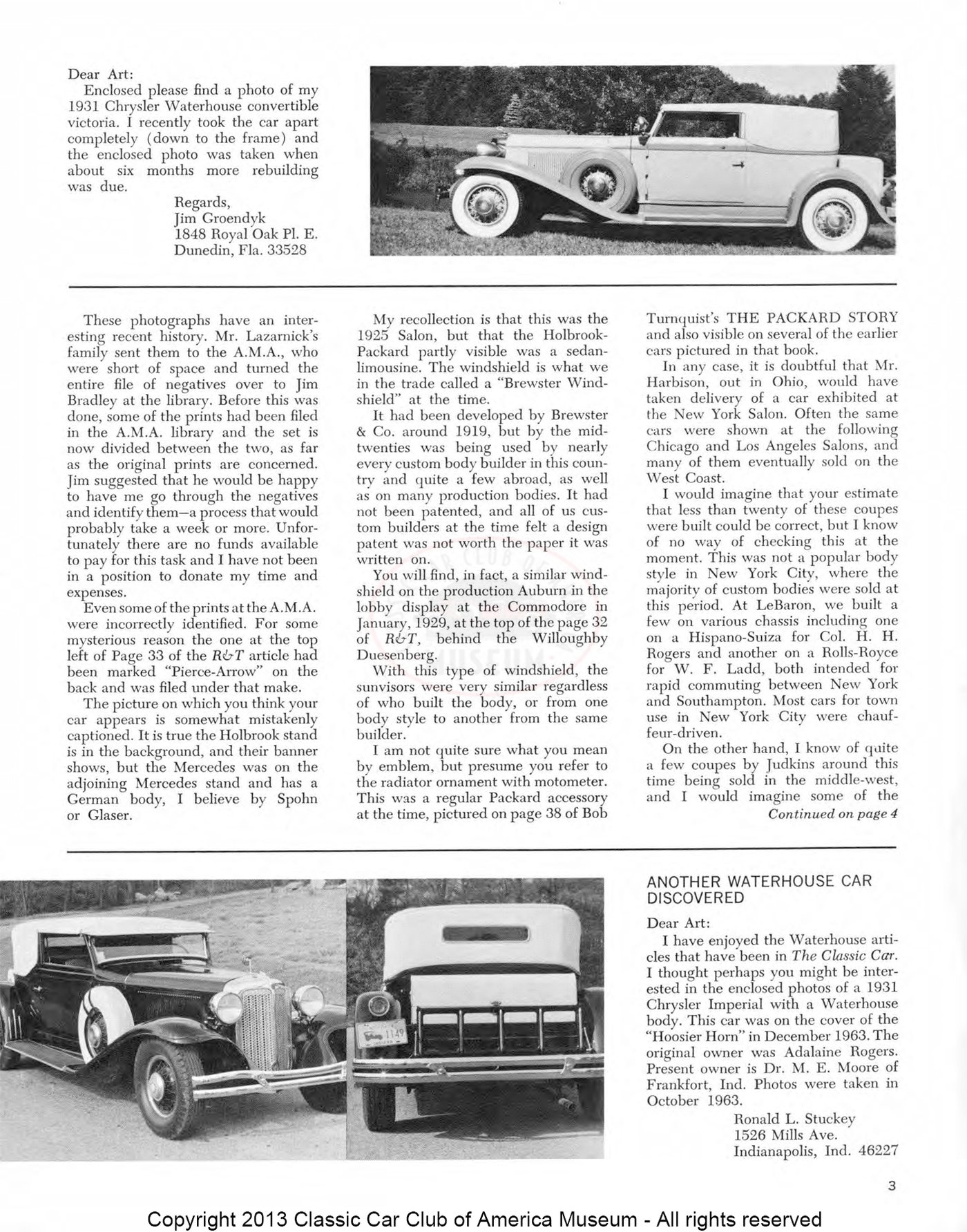 The Classic Car — Spring 1970, page 5 of 52