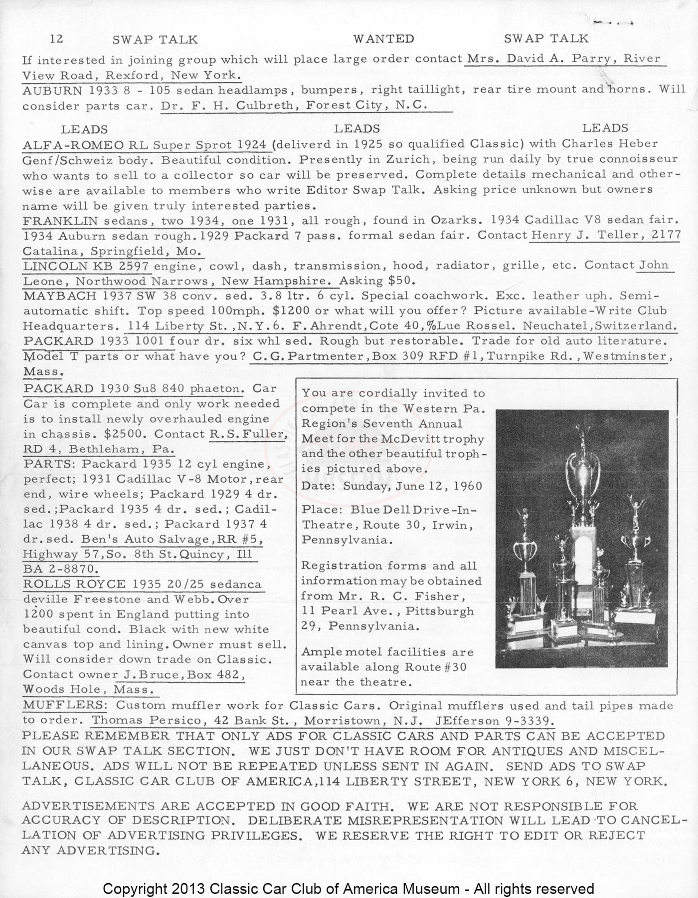 CCCA Bulletin — February 1960, page 12 of 12