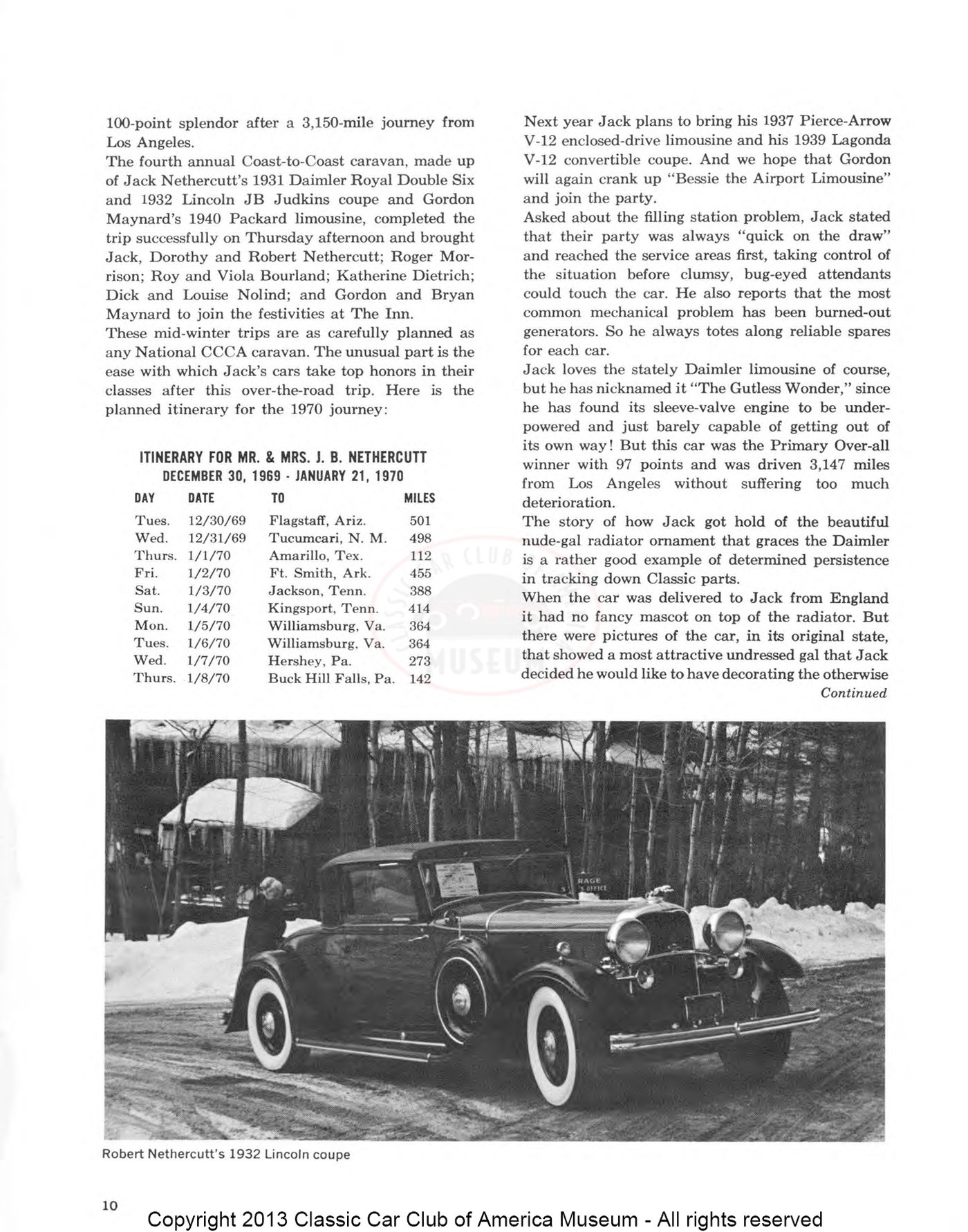 The Classic Car — Spring 1970, page 12 of 52