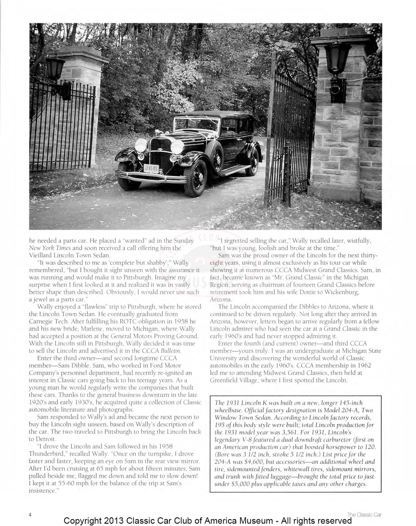 The Classic Car — Spring 2000, page 6 of 52