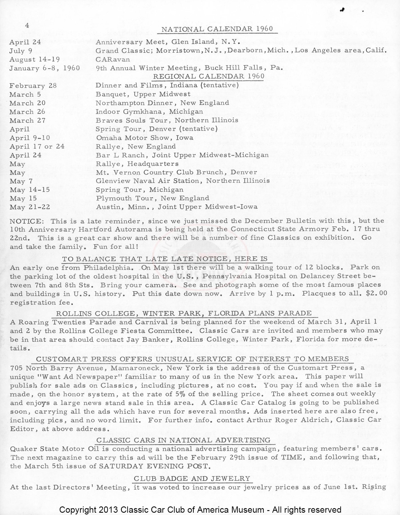 CCCA Bulletin — February 1960, page 4 of 12