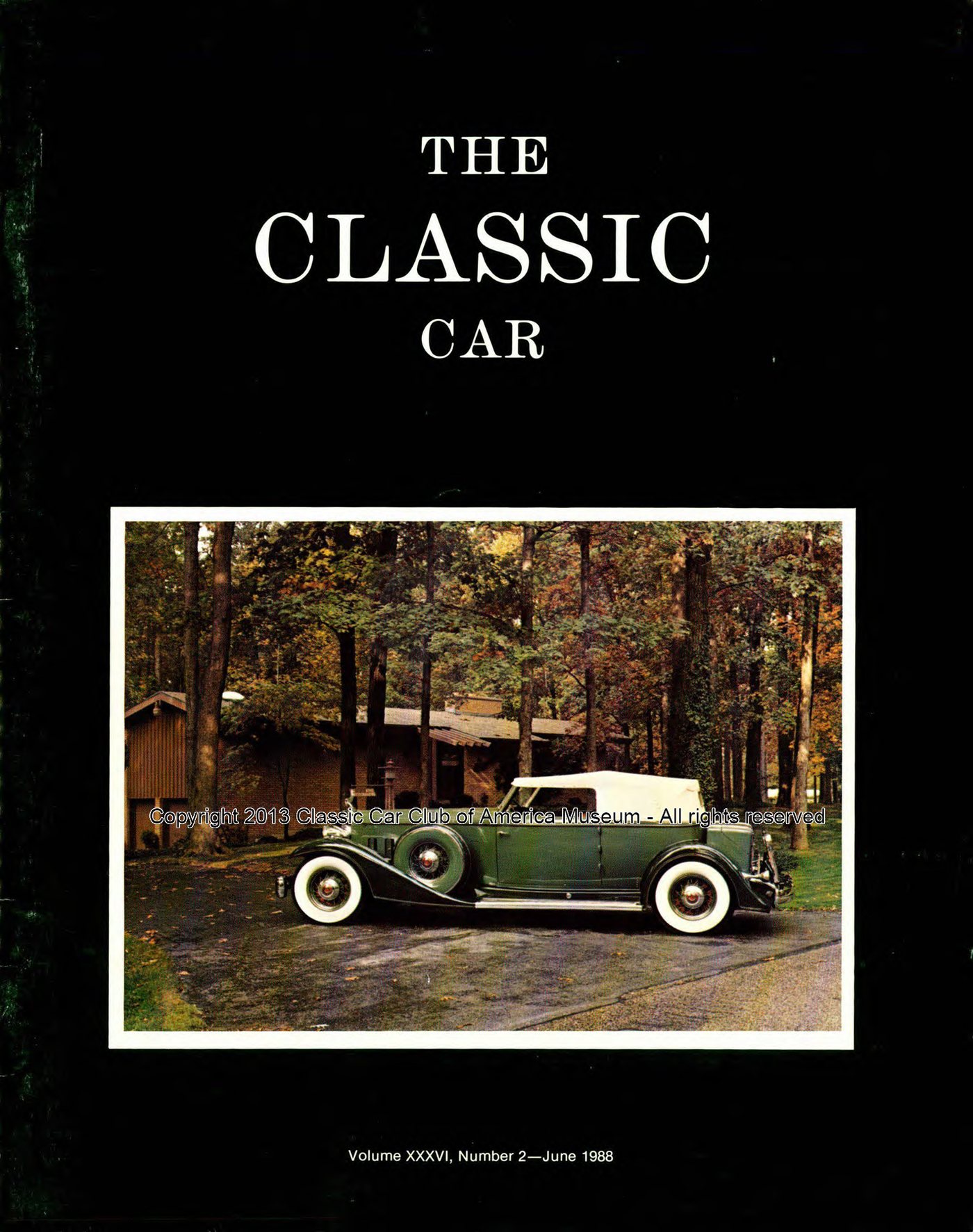 The Classic Car — Summer 1988 cover