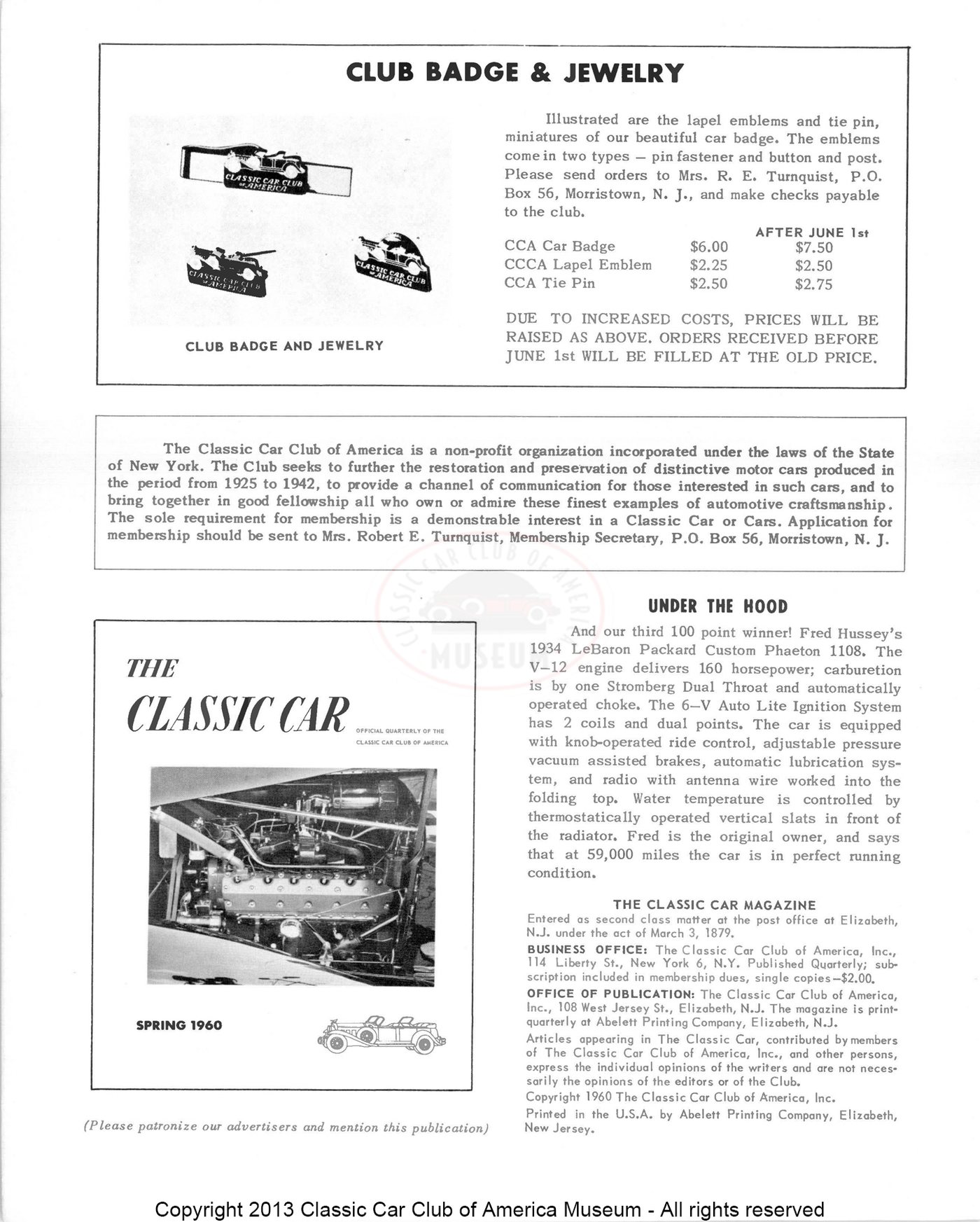 The Classic Car — Spring 1960, page 2 of 55