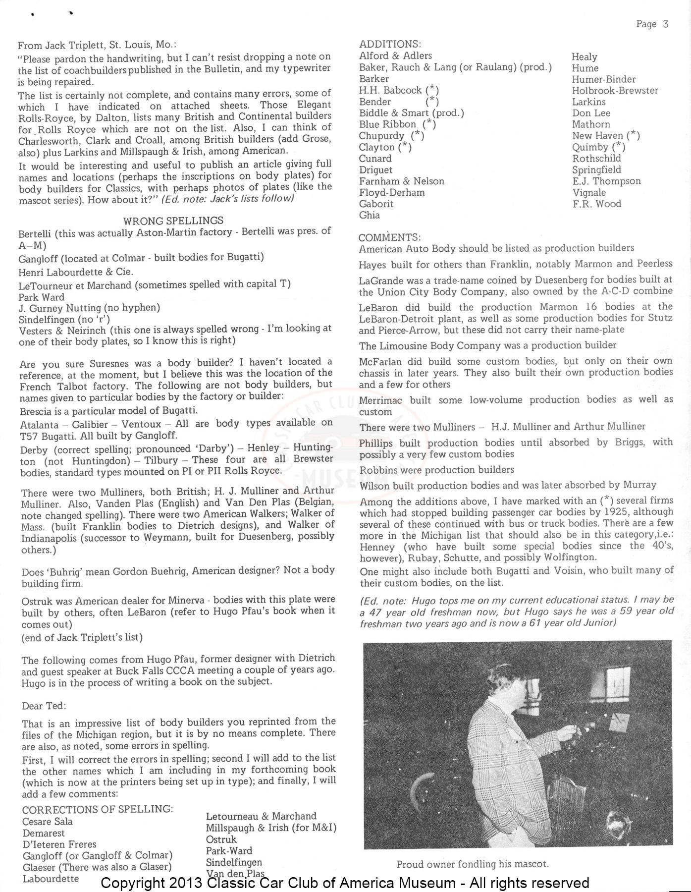 CCCA Bulletin — January 1970, page 3 of 14