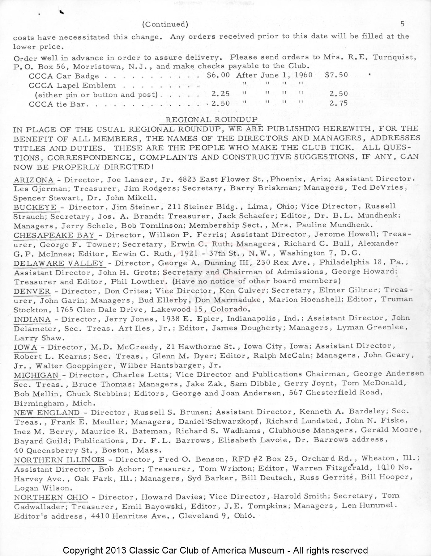 CCCA Bulletin — February 1960, page 5 of 12