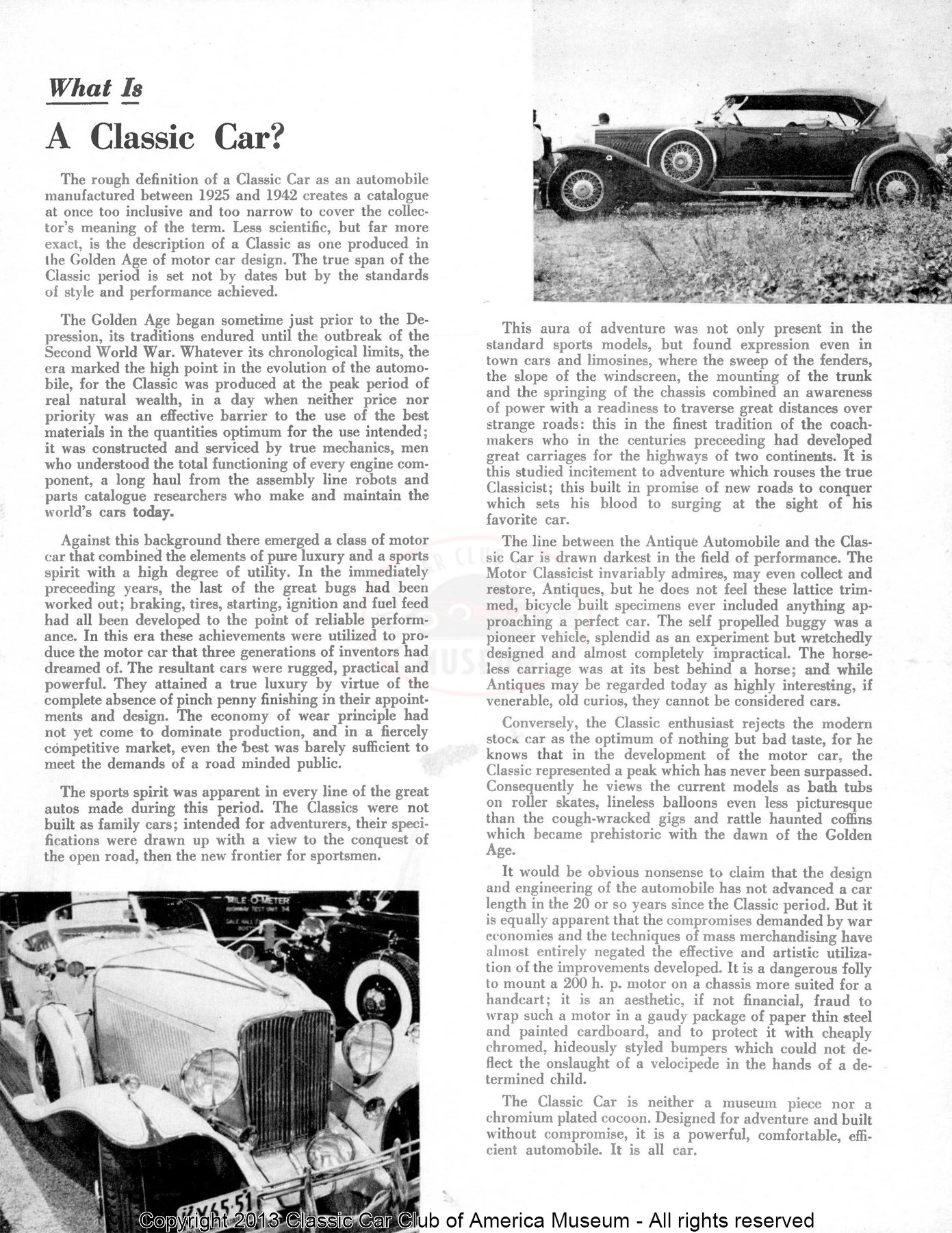 The Classic Car — January 1953, page 3 of 8