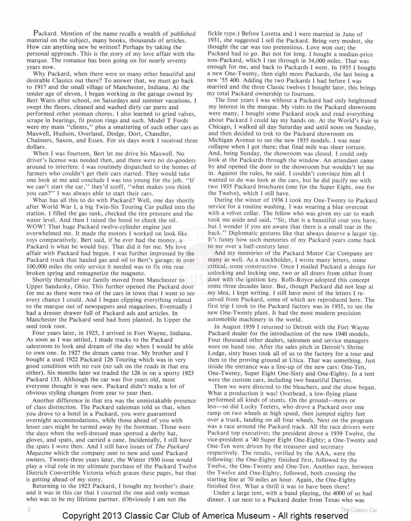 The Classic Car — Summer 1988, page 4 of 52