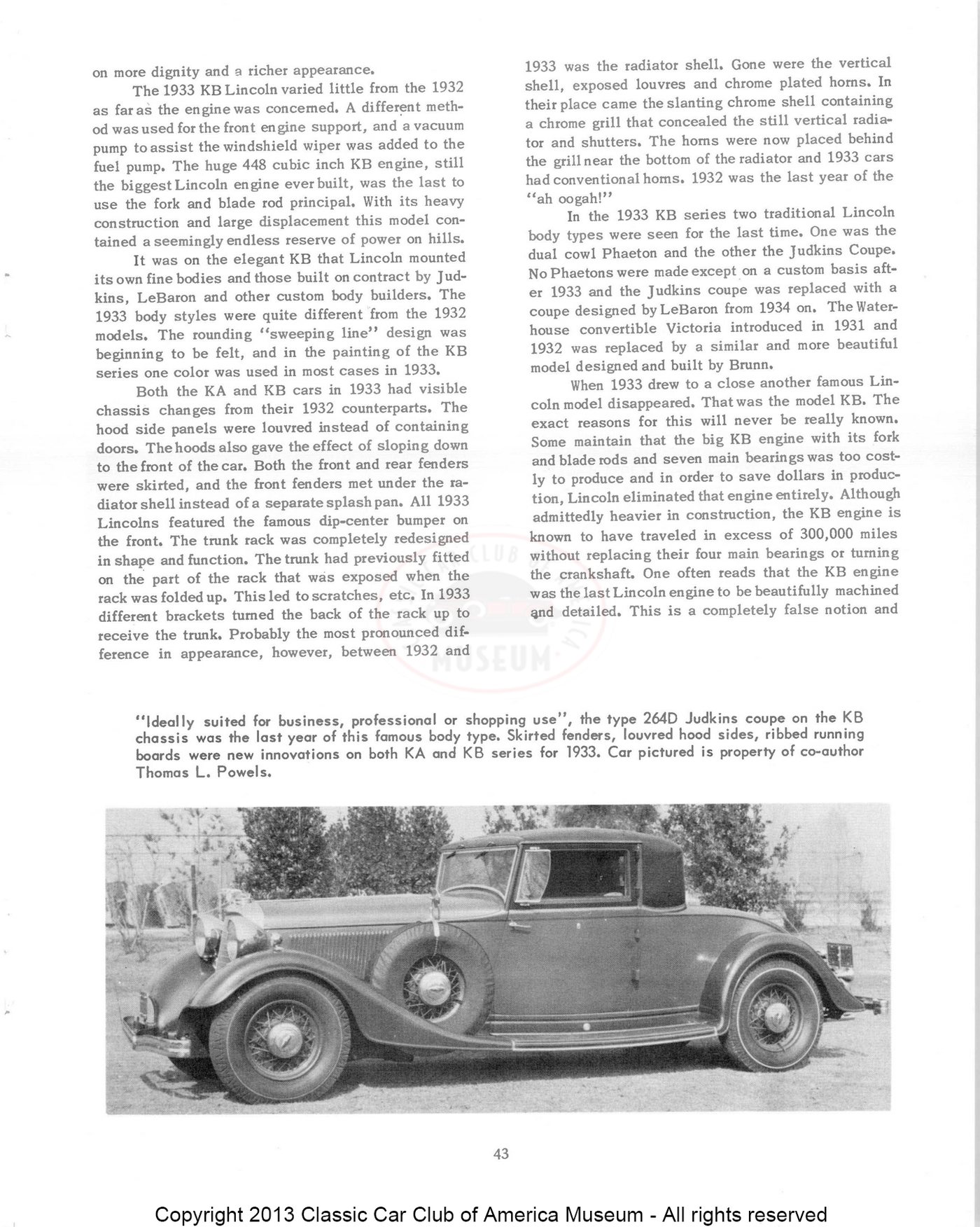 The Classic Car — Spring 1960, page 44 of 55