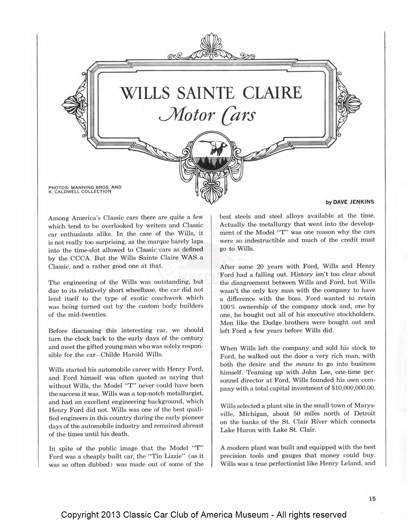 The Classic Car — Spring 1970, page 17 of 52
