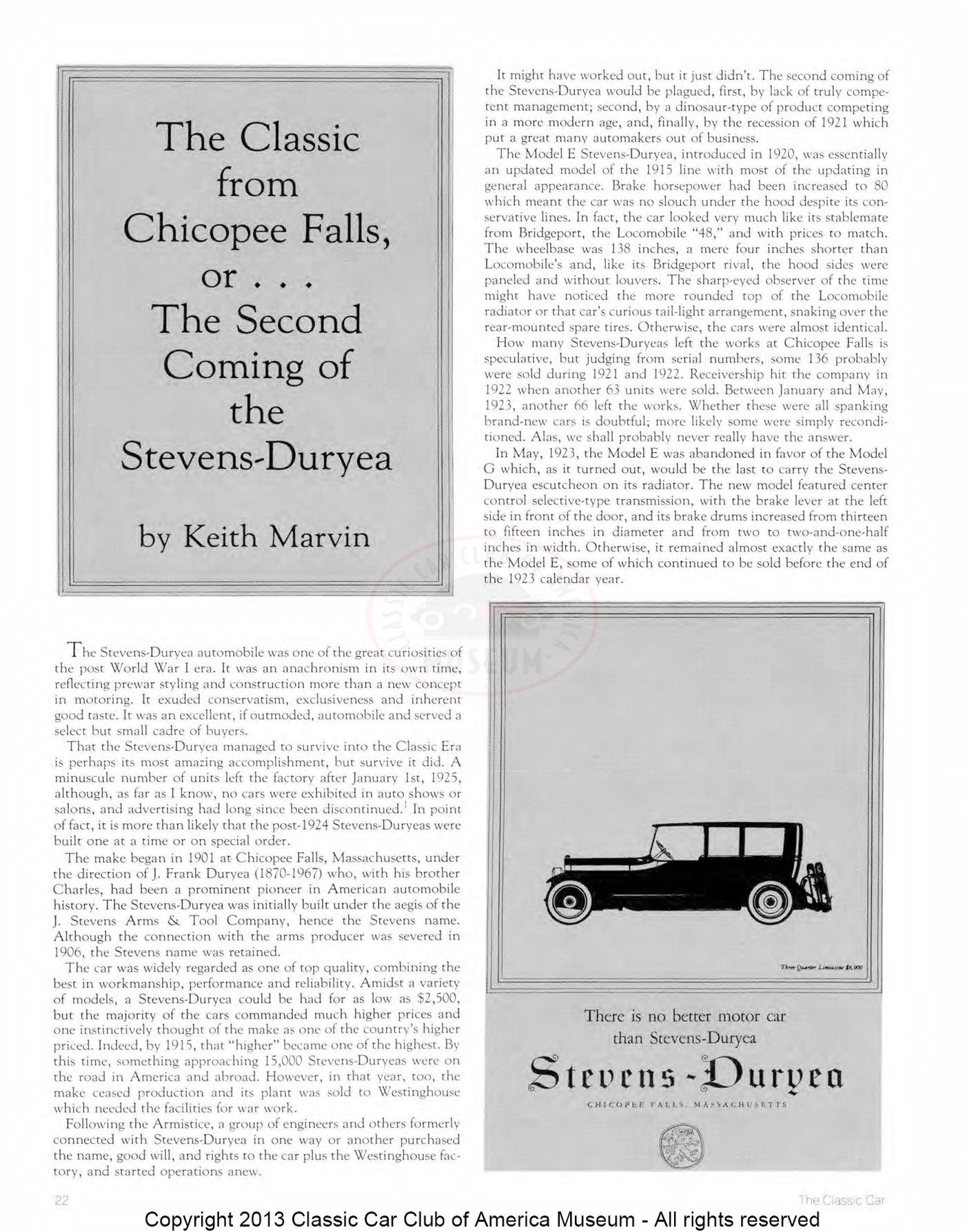 The Classic Car — Summer 1988, page 24 of 52
