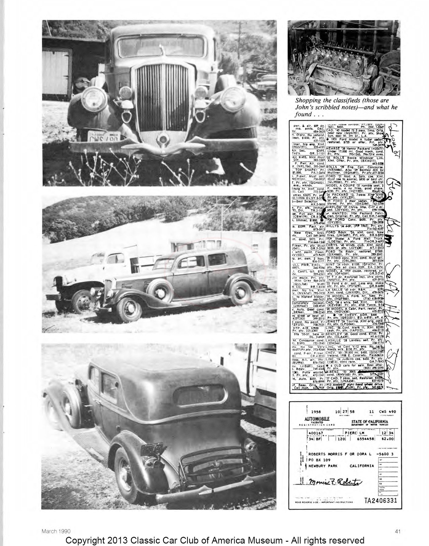 The Classic Car — Spring 1990, page 43 of 52