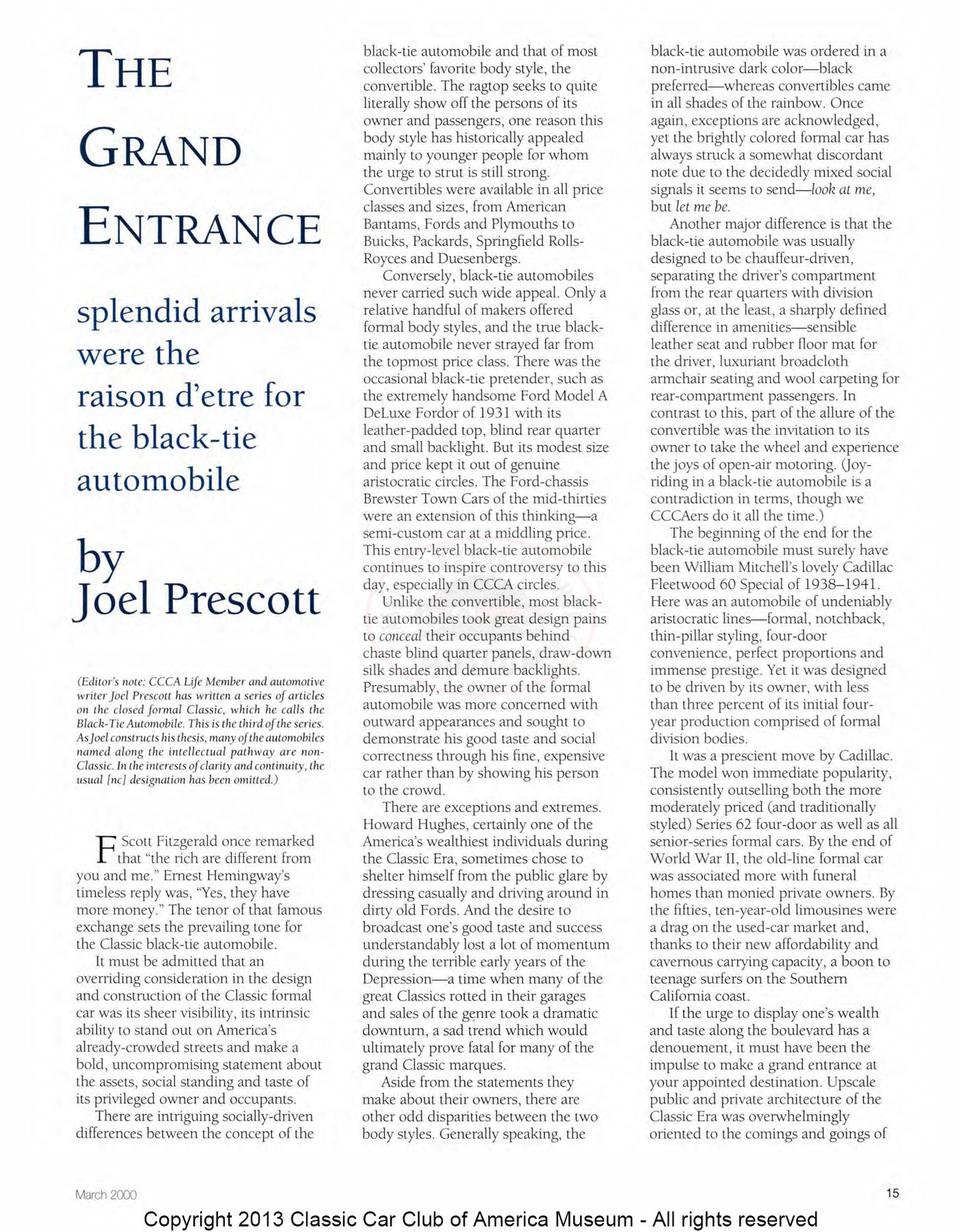 The Classic Car — Spring 2000, page 17 of 52